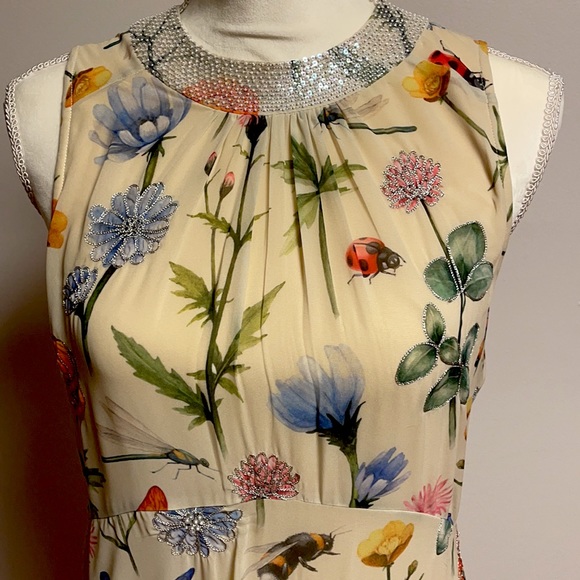 Pankaj & Nidhi for Anthropologie, butterflies and flowers dress, size 6 - Picture 2 of 6